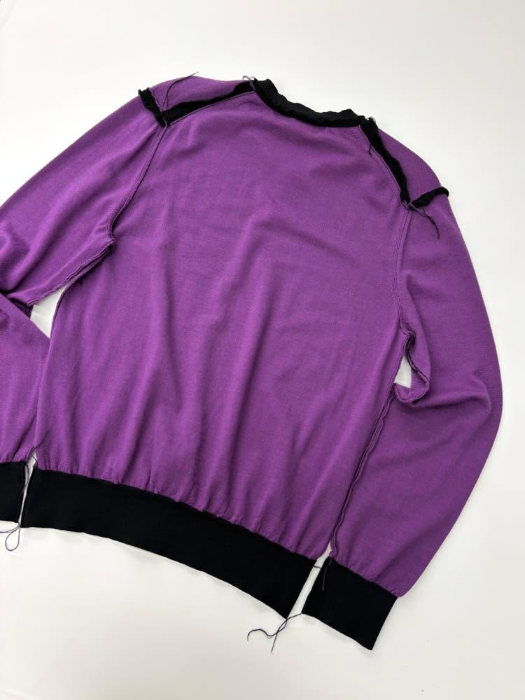 (중고) Comme des Garcons 꼼데가르송 옴므 플러스 퍼플 배색 울 니트 9