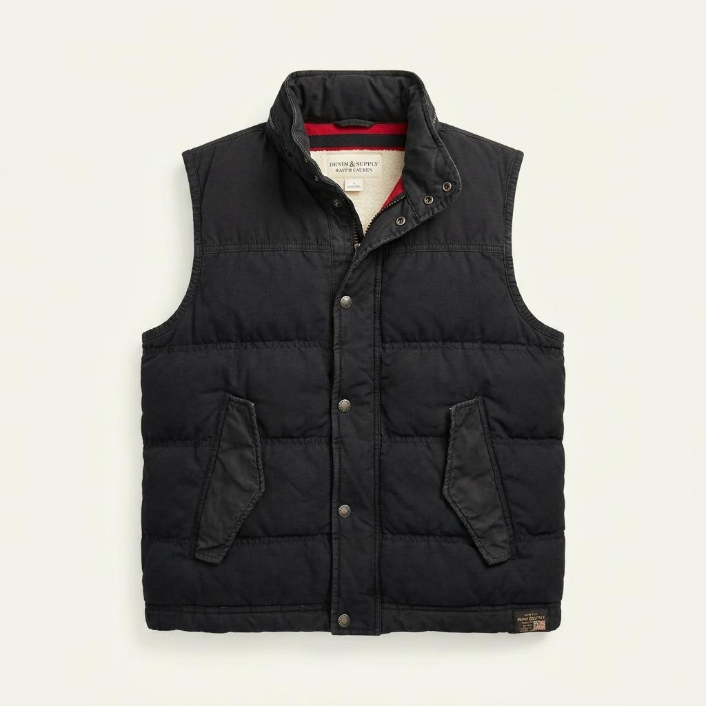 (중고) Polo 데님앤서플라이 블랙 립스탑 다운 베스트 1