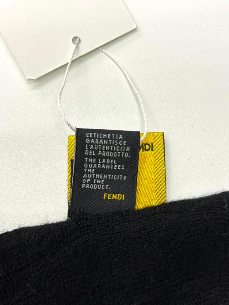 Fendi 펜디 블랙 로고패턴 캐시미어혼방 머플러 5