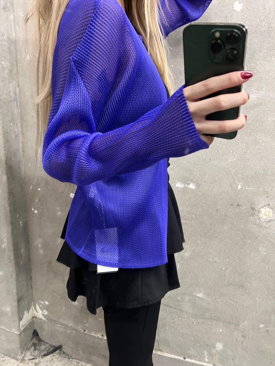(중고)isseymiyake 이세이미야케 네트 퍼플 가디건 2