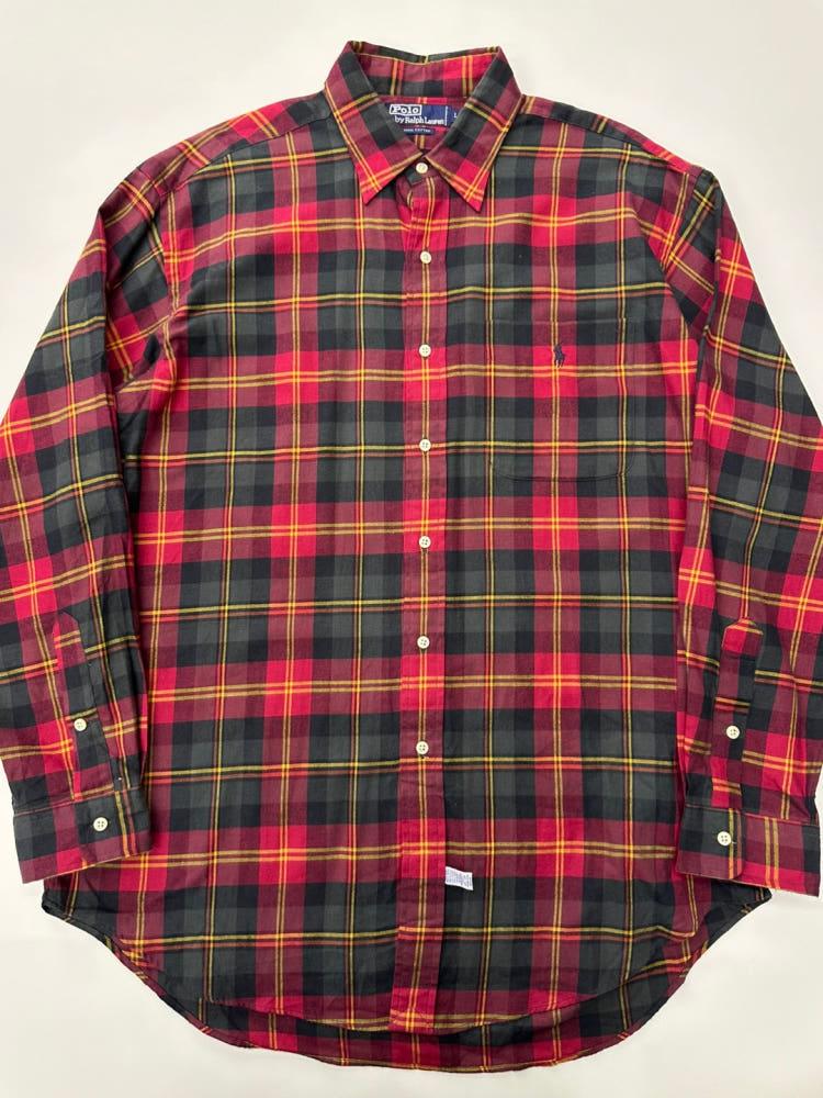 (중고) Polo 폴로랄프로렌 90‘s 포켓 레드 체크 셔츠 4