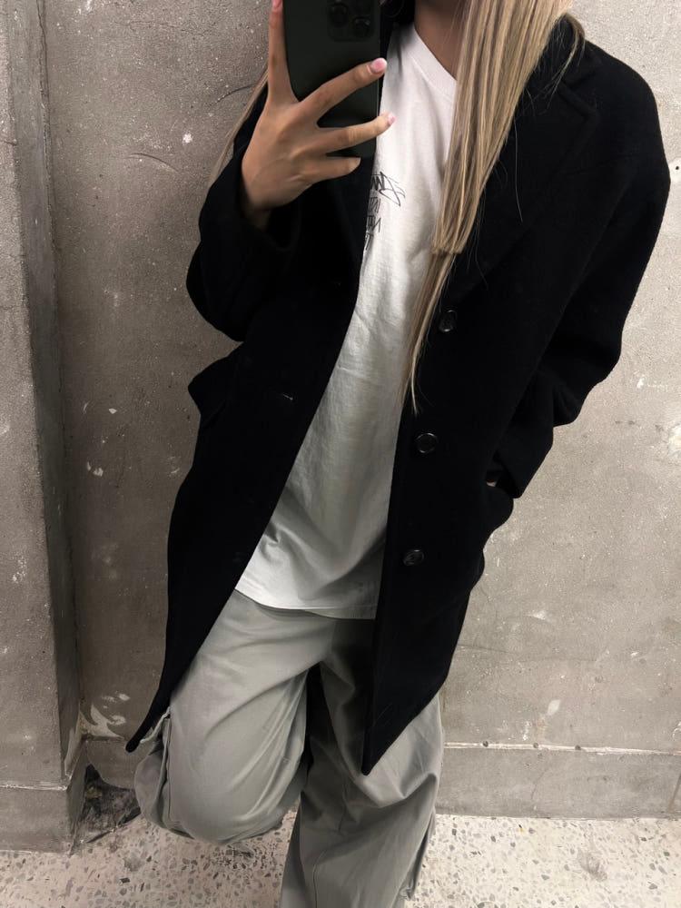 (중고) Comme des Garcons 꼼데가르송 블랙 울 싱글 코 4