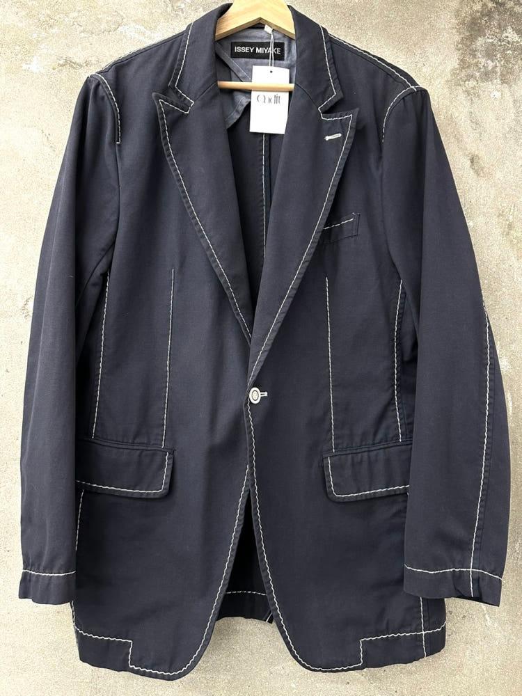 isseymiyake 이세이 미야케 스티치 패턴 네이비 싱글 블레이저 6