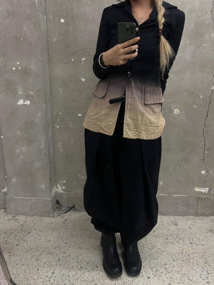 (중고) Yohji yamamoto 요지 아마모토 퍼플라벨 블랙 그라데이션 셔츠 11