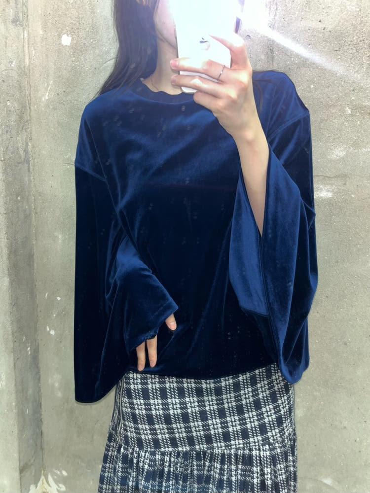 (중고) Toga 토가 네이비 벨벳 롱슬리브 3