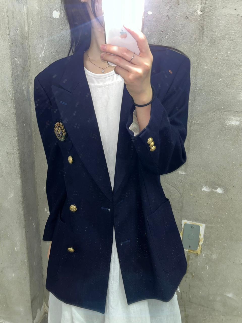 (중고) Burberry 버버리 프로섬 와펜 금장 울 블레이저 네이비 2