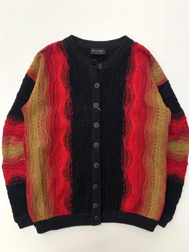 (중고) Coogi 쿠지 레드 블랙 케이블 니트 가디건 4