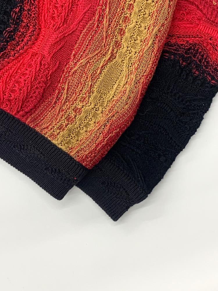 (중고) Coogi 쿠지 레드 블랙 케이블 니트 가디건 7