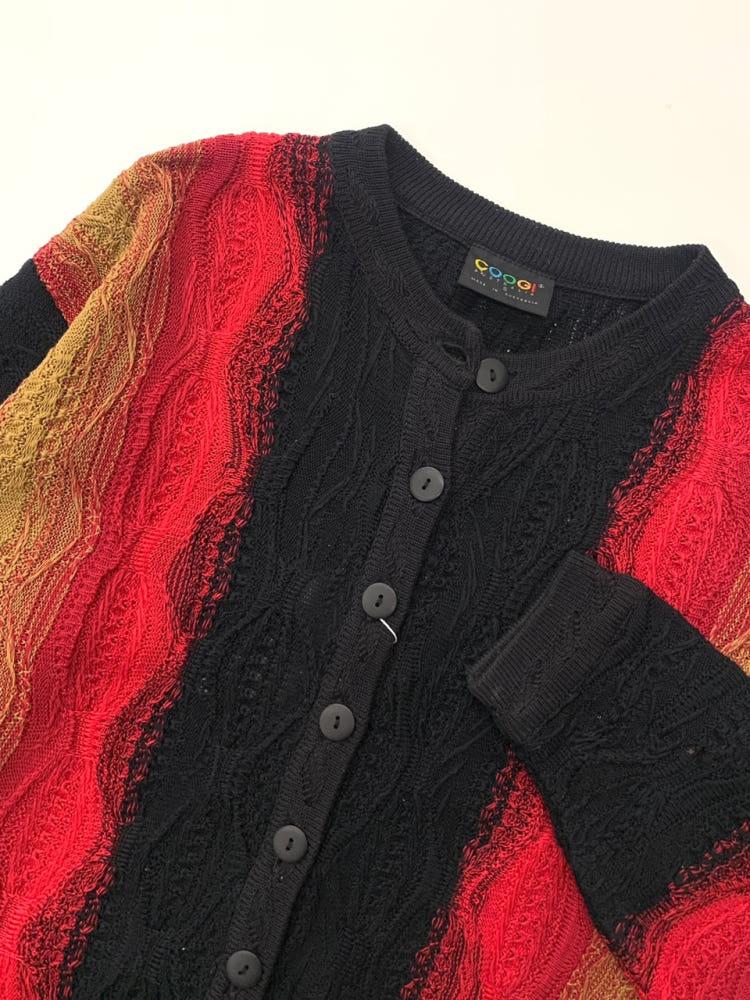 (중고) Coogi 쿠지 레드 블랙 케이블 니트 가디건 5
