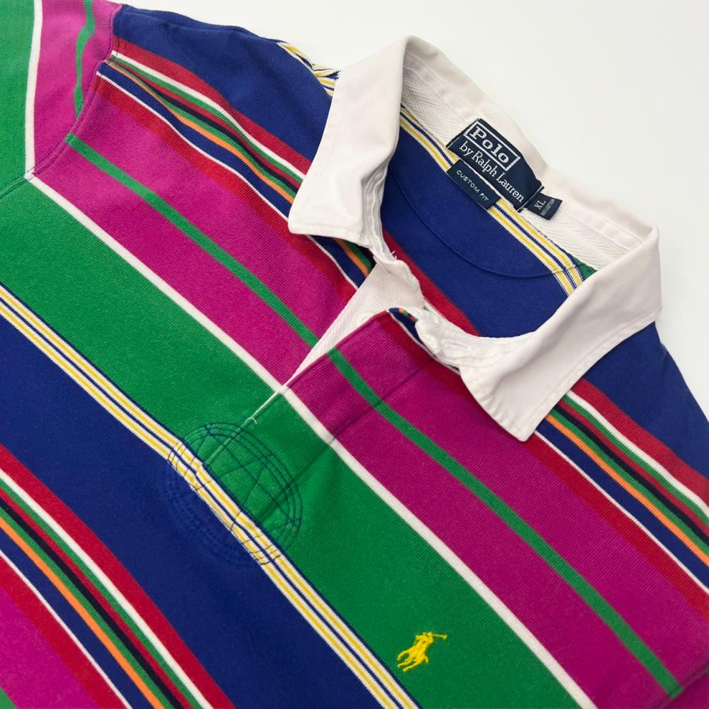 (중고) Polo 폴로랄프로렌 멀티컬러 스트라이프 pk 반팔 5
