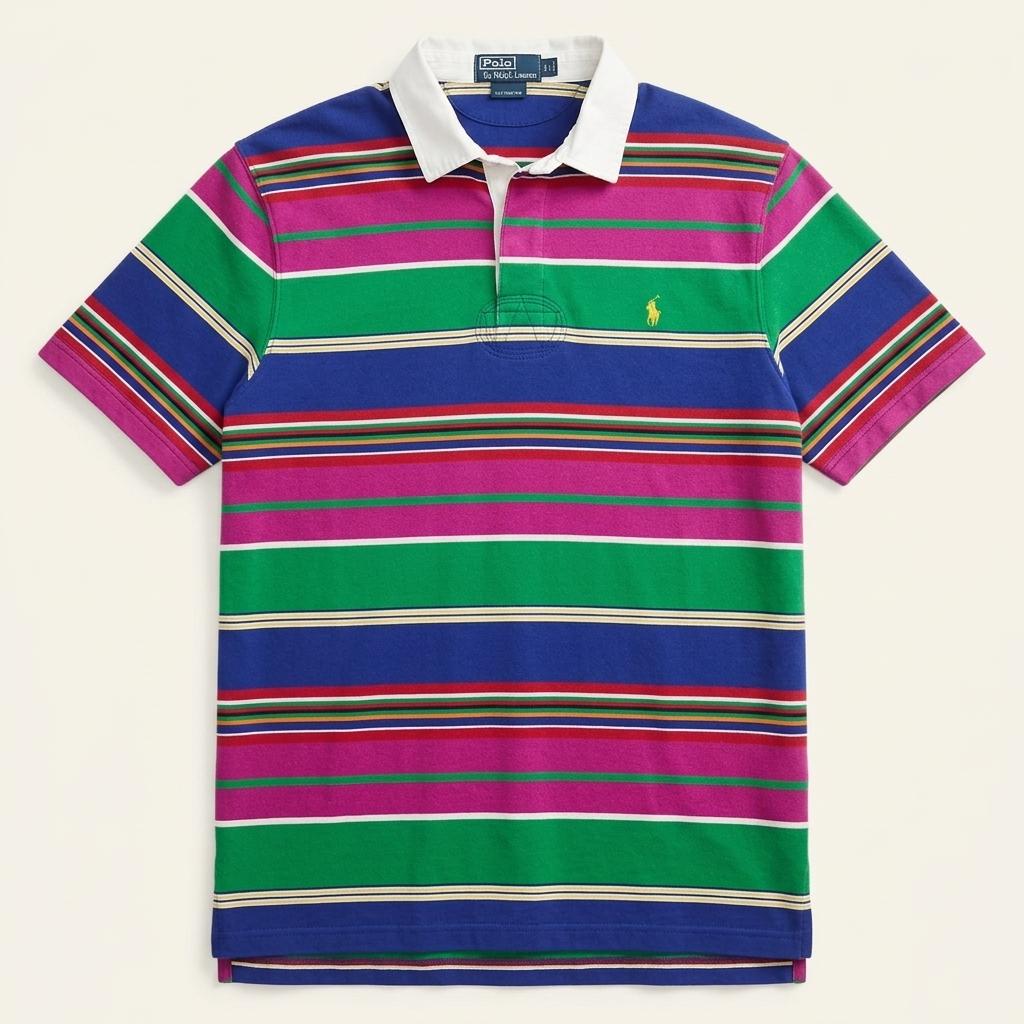(중고) Polo 폴로랄프로렌 멀티컬러 스트라이프 pk 반팔 1