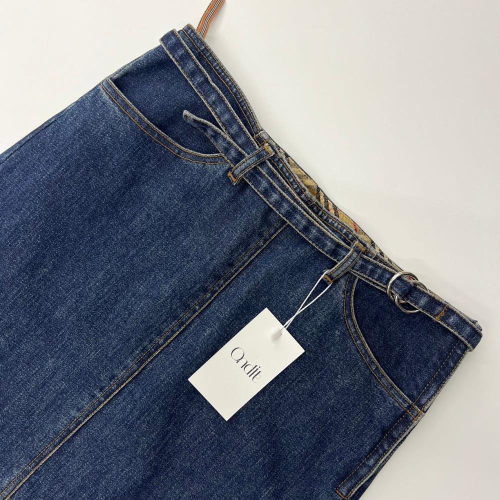 (중고) Burberry 버버리 데님 벨트 포켓 스커트 4