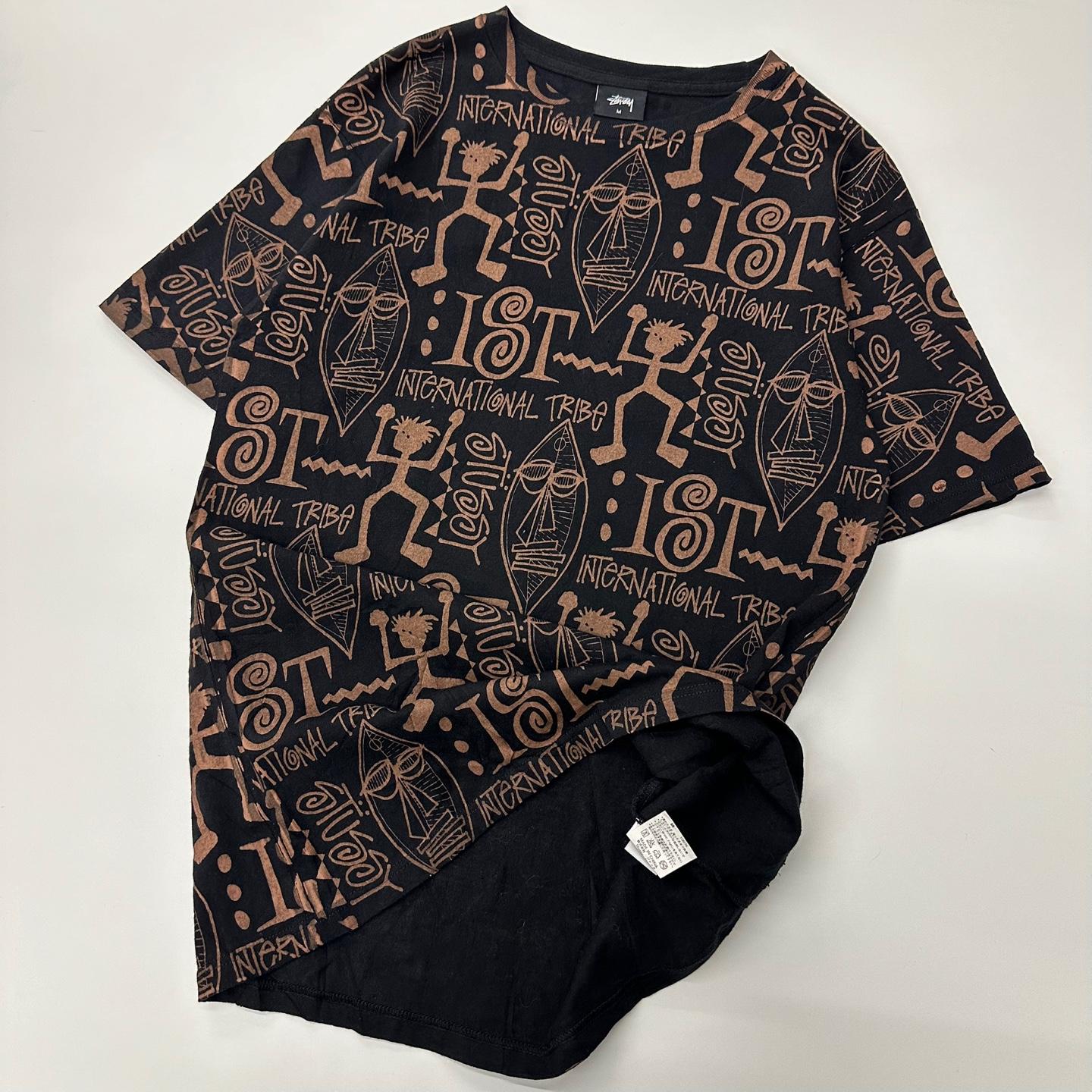 (중고) STUSSY 스투시 인터네셔널 블랙 트라이벌 반팔 티 2