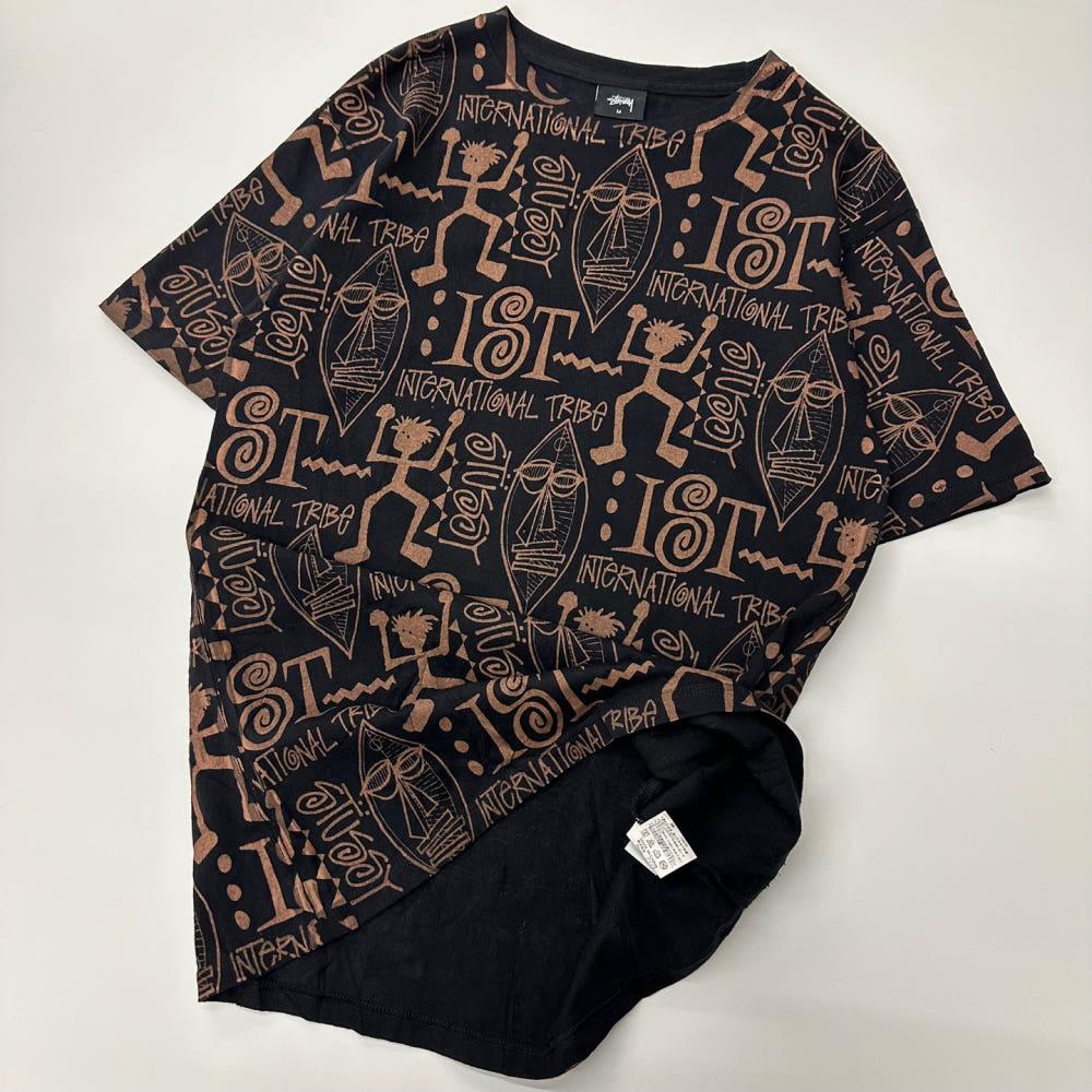 (중고) STUSSY 스투시 인터네셔널 블랙 트라이벌 반팔 티 3