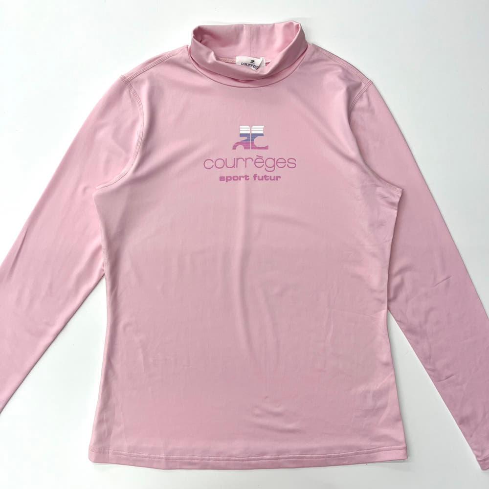 (중고) Courreges 꾸레쥬 하이넥 롱 슬리브 핑크 3