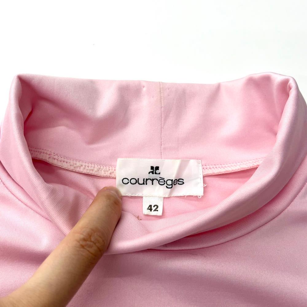 (중고) Courreges 꾸레쥬 하이넥 롱 슬리브 핑크 7