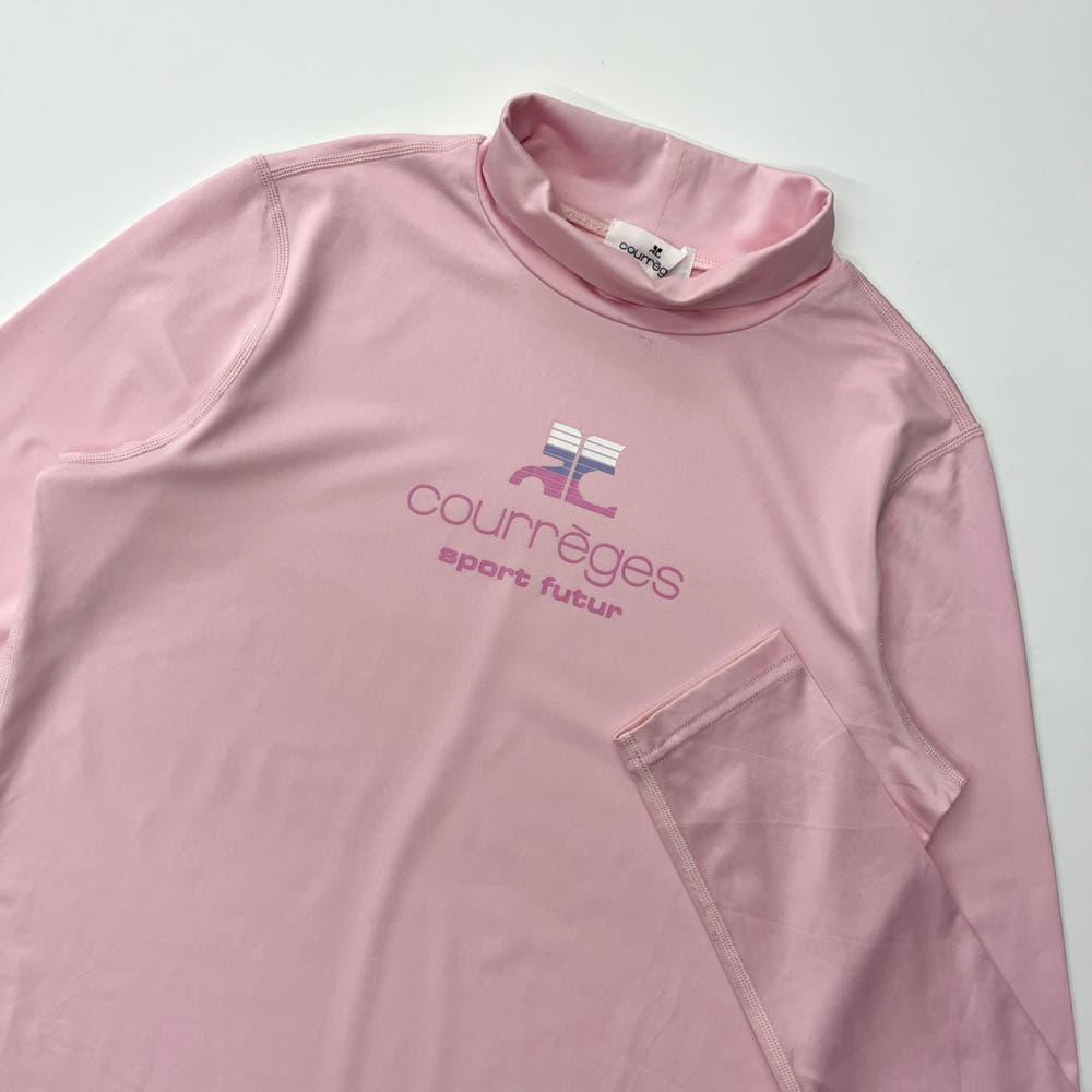 (중고) Courreges 꾸레쥬 하이넥 롱 슬리브 핑크 5