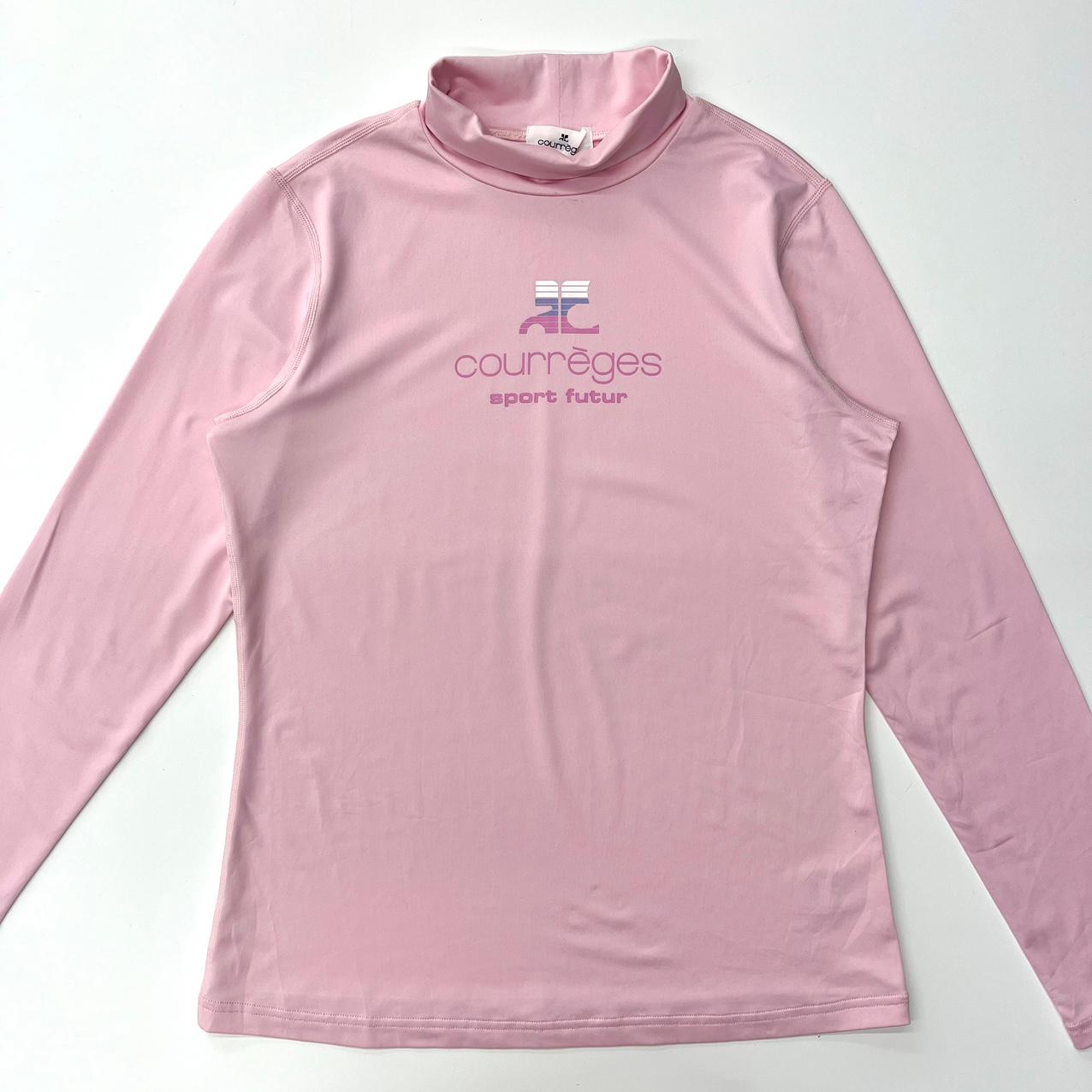 (중고) Courreges 꾸레쥬 하이넥 롱 슬리브 핑크 2