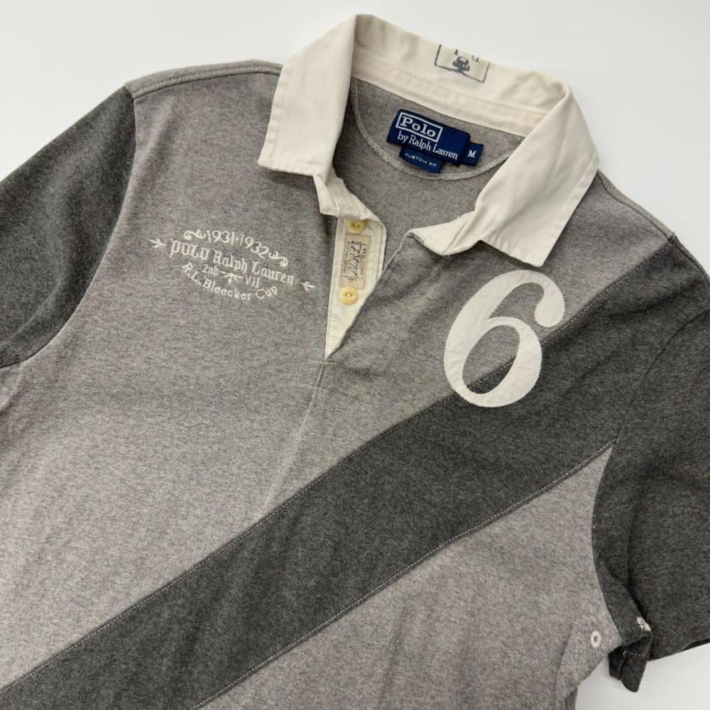 (중고) Polo 폴로랄프로렌 엠브로이드 그레이 하프 럭비티 4