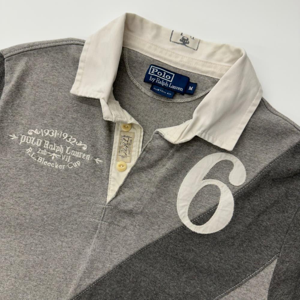 (중고) Polo 폴로랄프로렌 엠브로이드 그레이 하프 럭비티 5