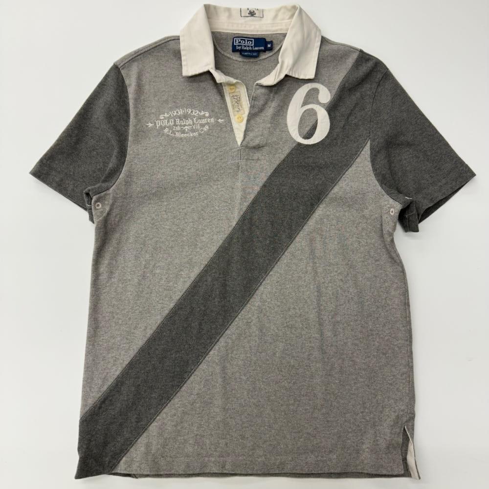 (중고) Polo 폴로랄프로렌 엠브로이드 그레이 하프 럭비티 3