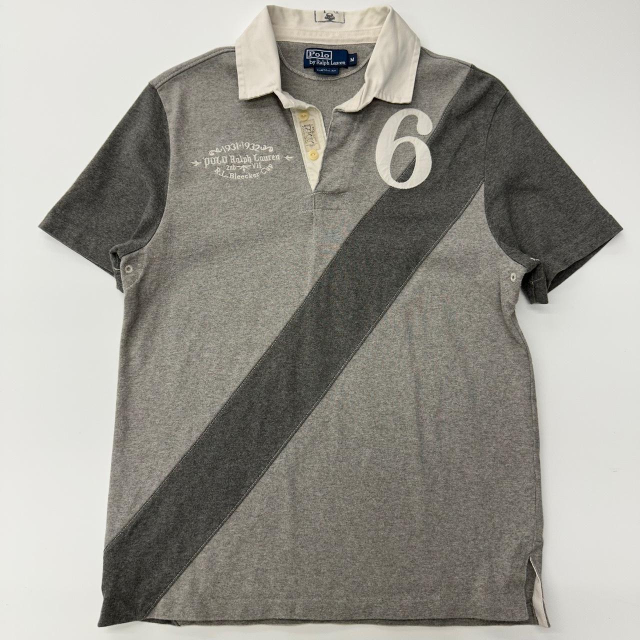 (중고) Polo 폴로랄프로렌 엠브로이드 그레이 하프 럭비티 2