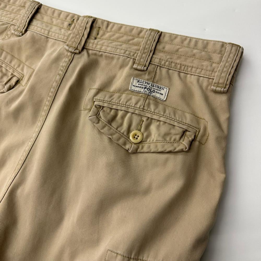(중고) Polo 폴로랄프로렌 신형라벨 코튼 베이지 카고 하프 팬츠 9