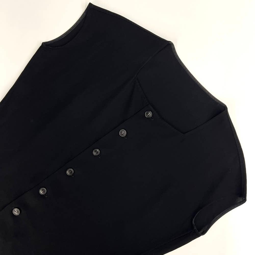 (중고) Yohji yamamoto 요지 아마모토 블랙 스퀘어 클래식 슬리브리스 블라우스 4