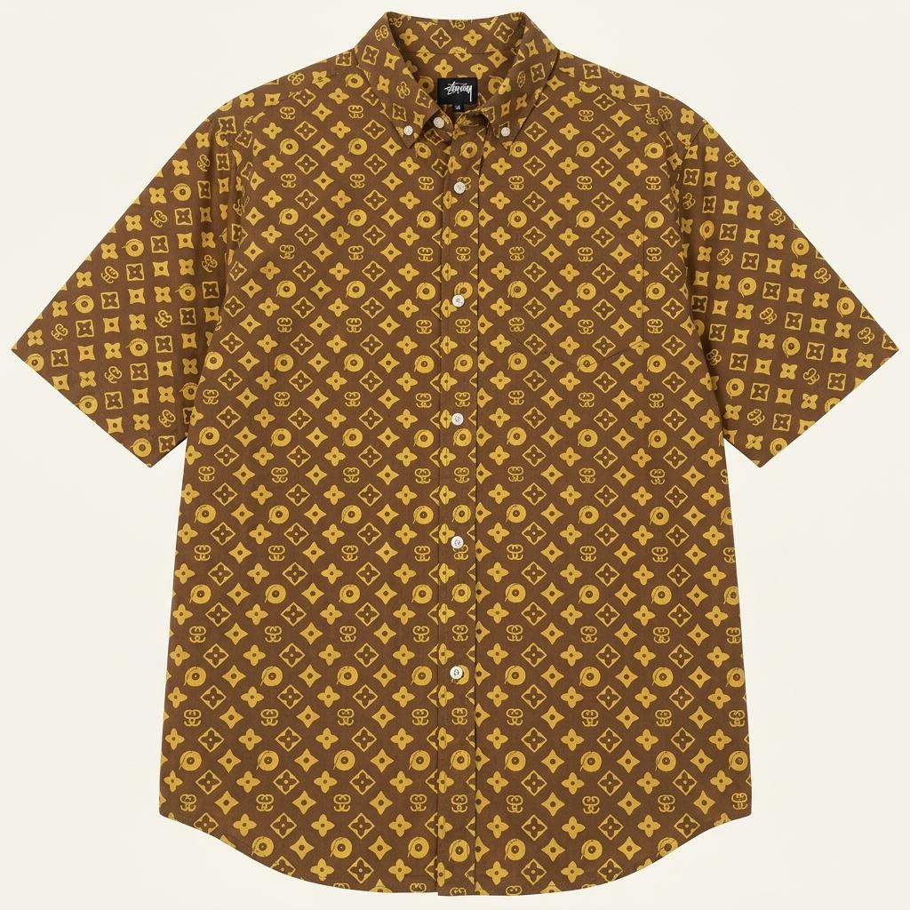 (중고) STUSSY 스투시 90‘s 루이비통 패러디 모노그램 하프 셔츠 1