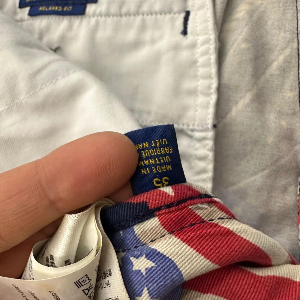 (중고) Polo 폴로랄프로렌 신형라벨 엠브로이드 성조기 패턴 하프 팬츠 9