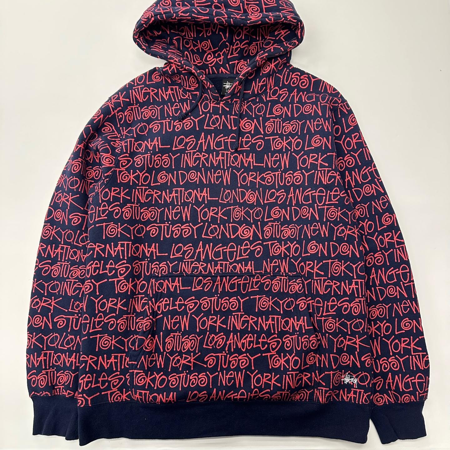 (중고) STUSSY 스투시 2000‘s 스펠 로고 패턴 후드티 2