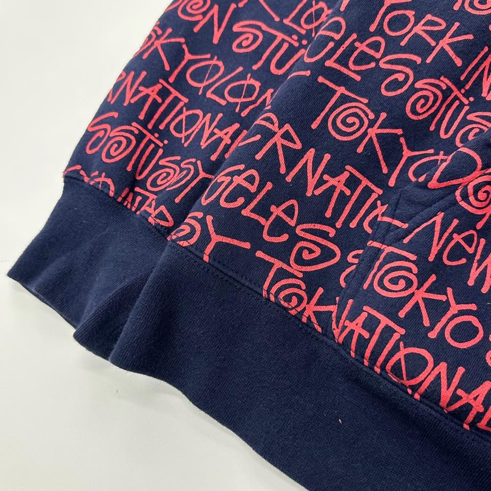 (중고) STUSSY 스투시 2000‘s 스펠 로고 패턴 후드티 5