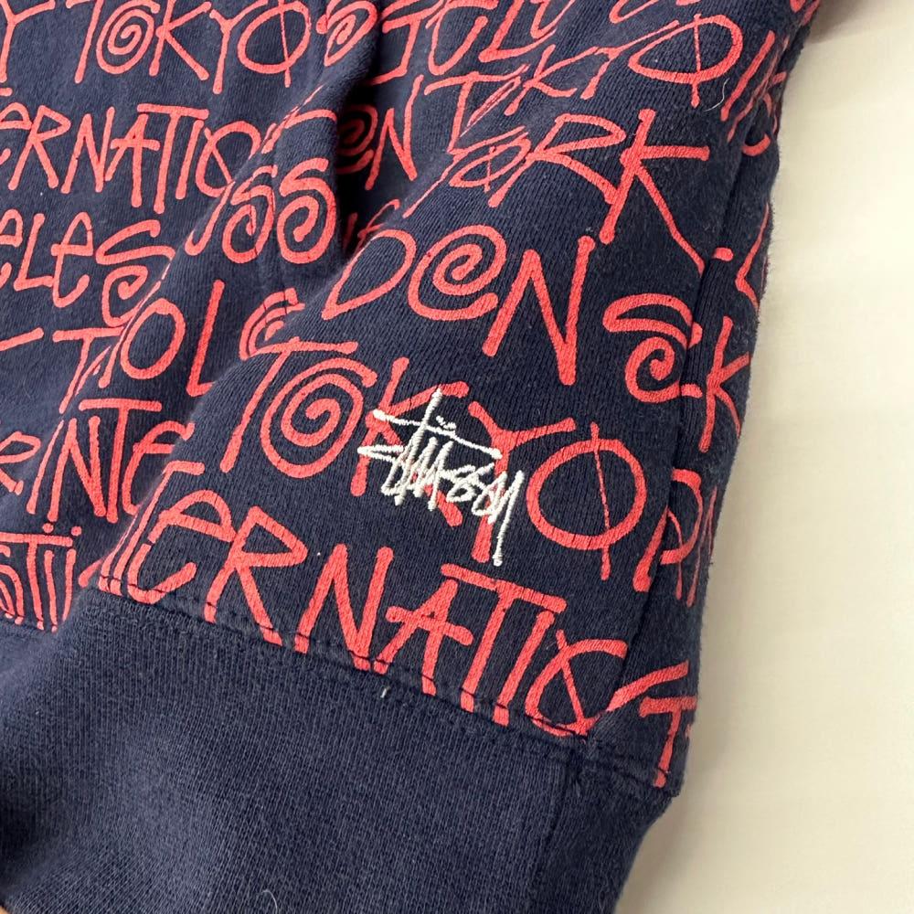 (중고) STUSSY 스투시 2000‘s 스펠 로고 패턴 후드티 6