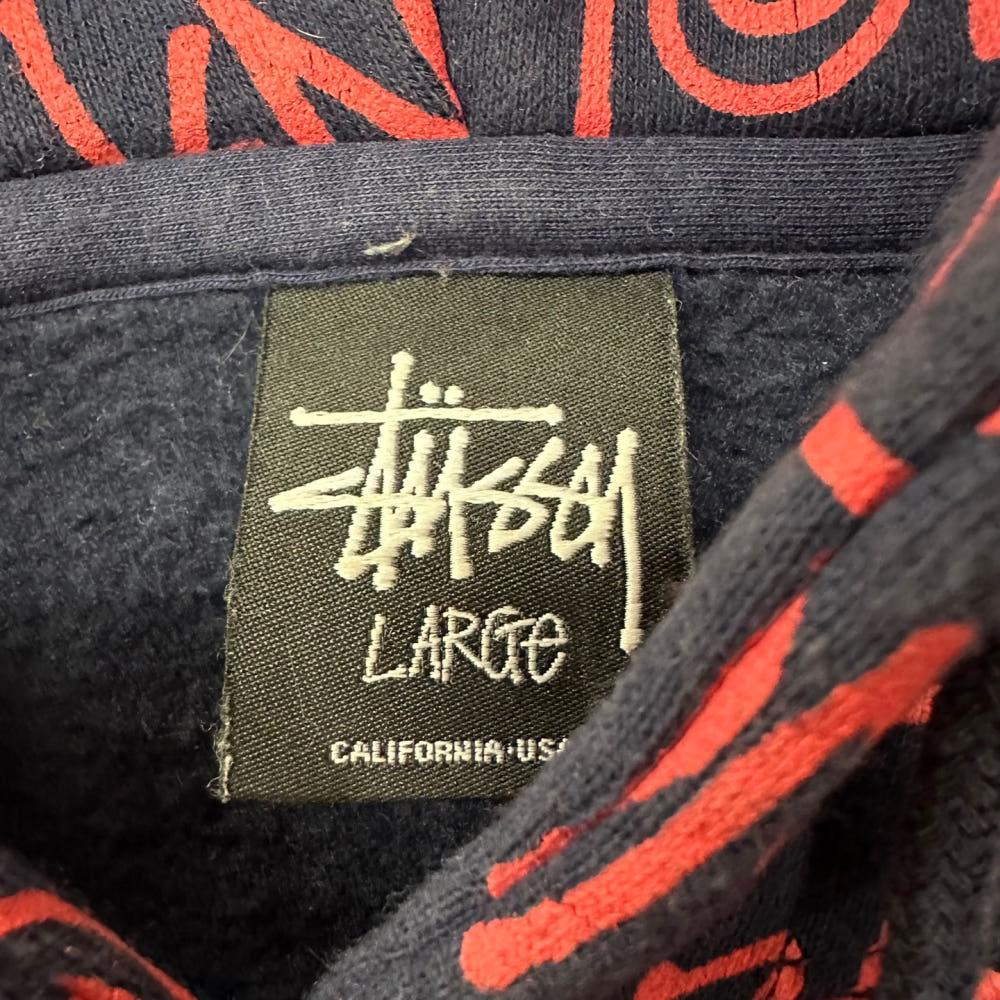 (중고) STUSSY 스투시 2000‘s 스펠 로고 패턴 후드티 7