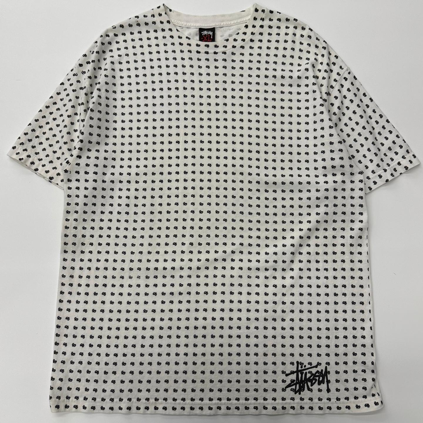 STUSSY 스투시 90‘s 스탁로고 패턴 화이트 하프티 2