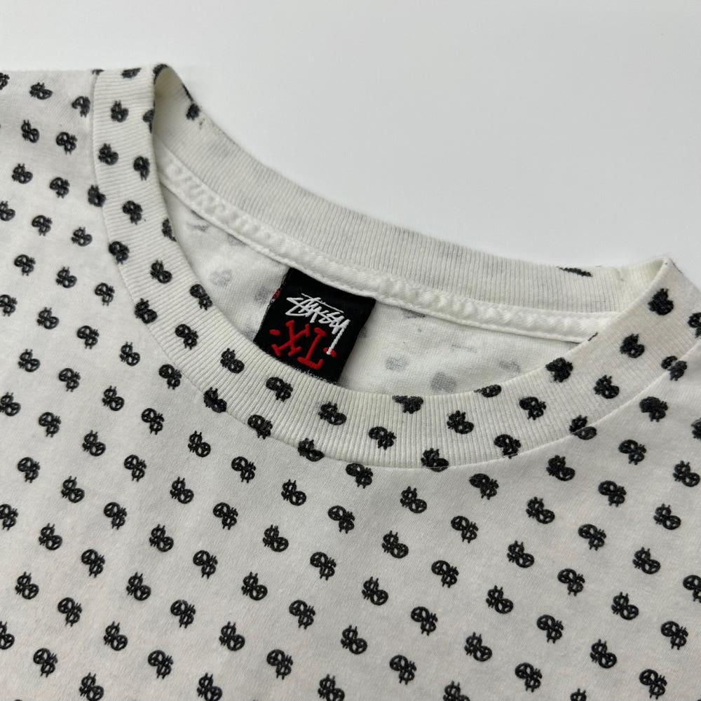 STUSSY 스투시 90‘s 스탁로고 패턴 화이트 하프티 5