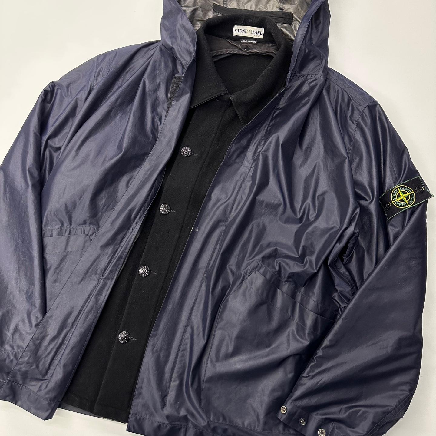 (중고) Stone island 스톤아일랜드 1990‘s 그린 와펜 나일론 후드 자켓 2