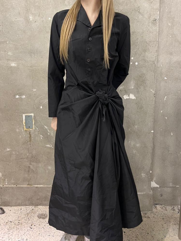 (중고) Commedes Garcons 꼼데가르송 트리콧 셔츠 버튼 블랙 랩 원피스 3