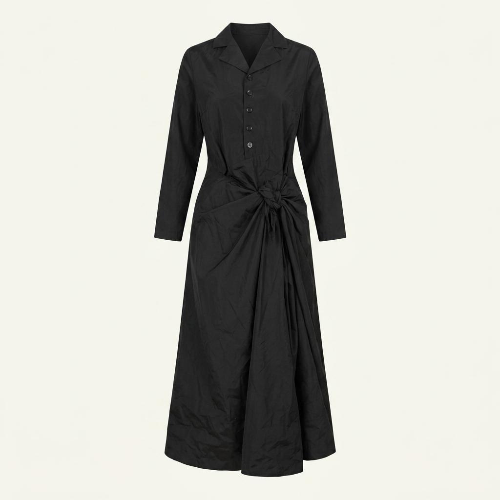 (중고) Commedes Garcons 꼼데가르송 트리콧 셔츠 버튼 블랙 랩 원피스 1