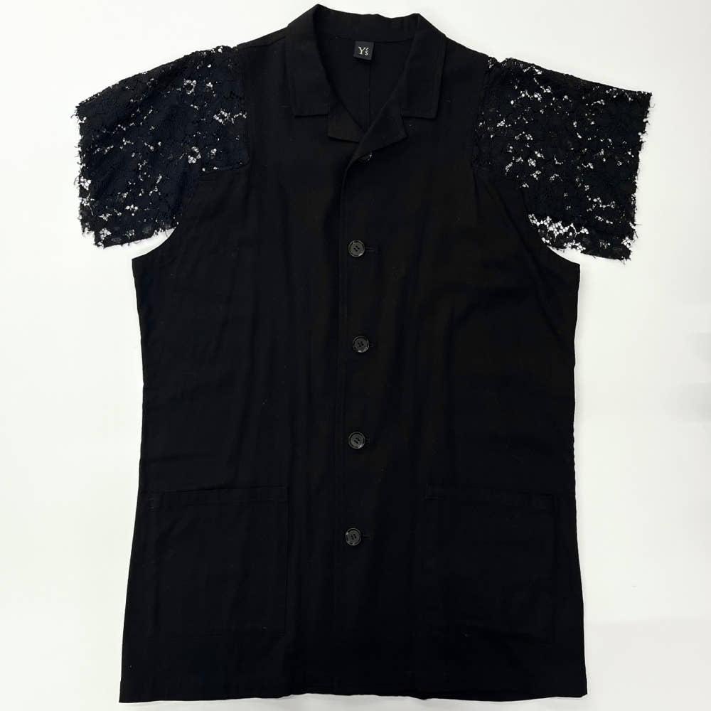 (중고) Yohji yamamoto 요지야마모토 시스루 레이스 반팔 미디 원피스 3