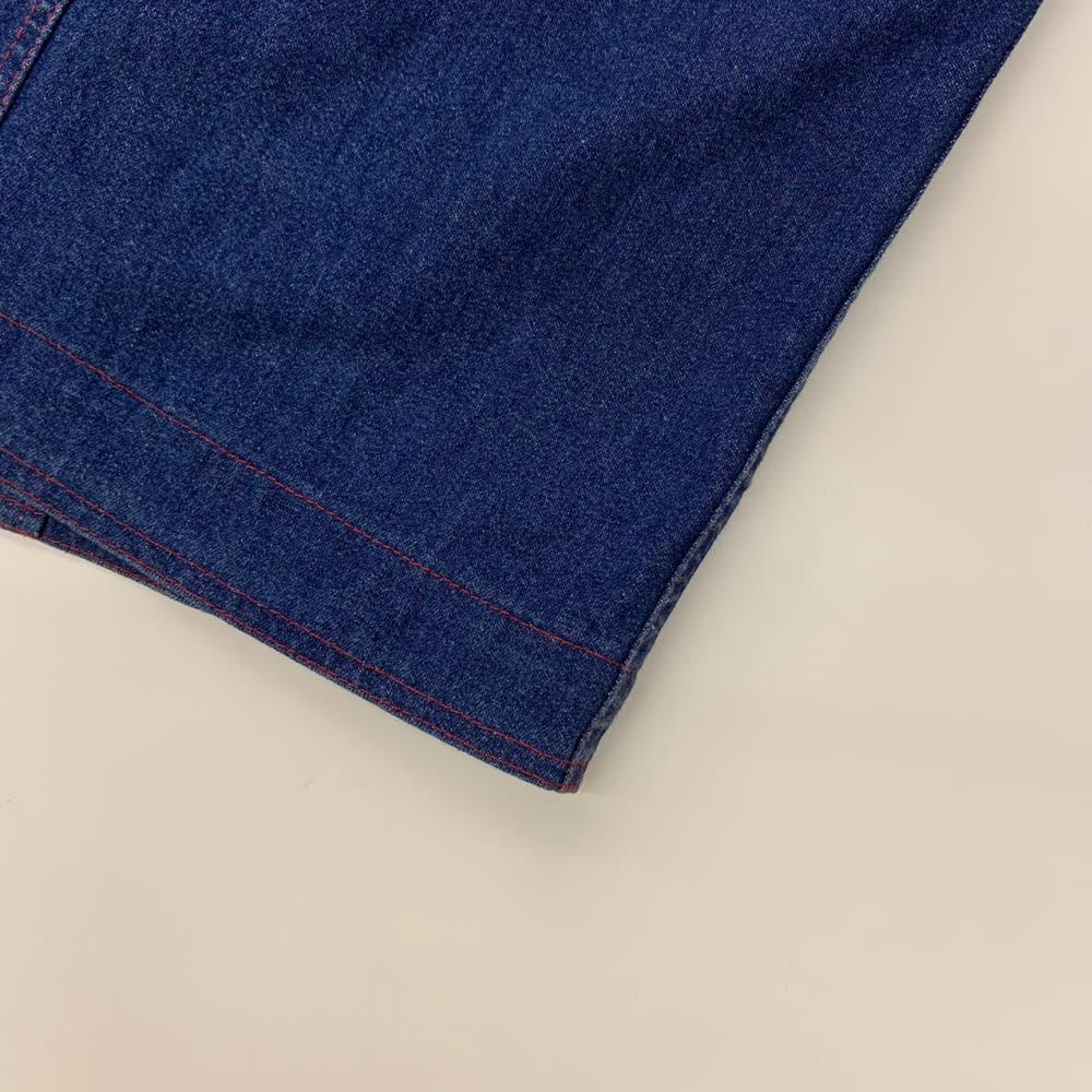 (중고)Fendi 펜디 90‘s 데님 레드 패치 절개 롱 스커트 5