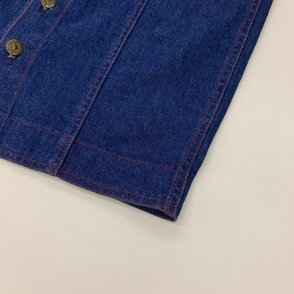 (중고)Fendi 펜디 90‘s 데님 레드 패치 절개 롱 스커트 8