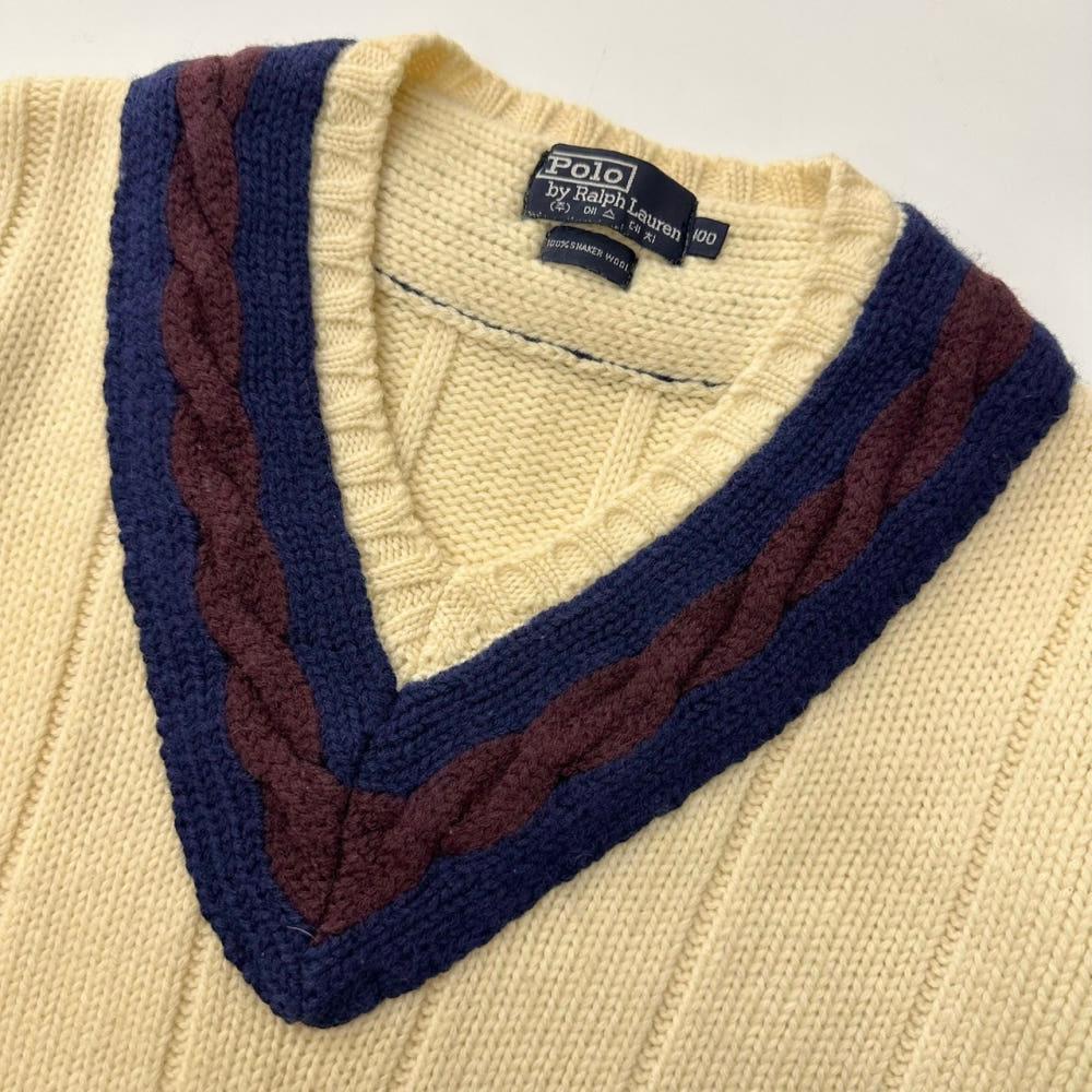(중고) Polo 폴로랄프로렌 1990's 셰이커 울 아이보리 크리켓 니트 5