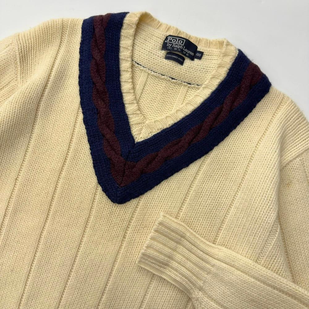 (중고) Polo 폴로랄프로렌 1990's 셰이커 울 아이보리 크리켓 니트 6