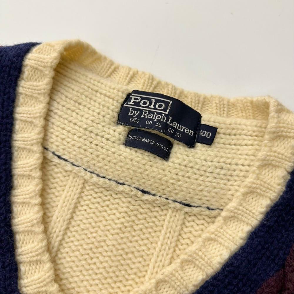 (중고) Polo 폴로랄프로렌 1990's 셰이커 울 아이보리 크리켓 니트 7
