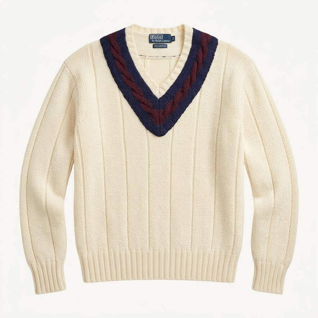 (중고) Polo 폴로랄프로렌 1990's 셰이커 울 아이보리 크리켓 니트 1