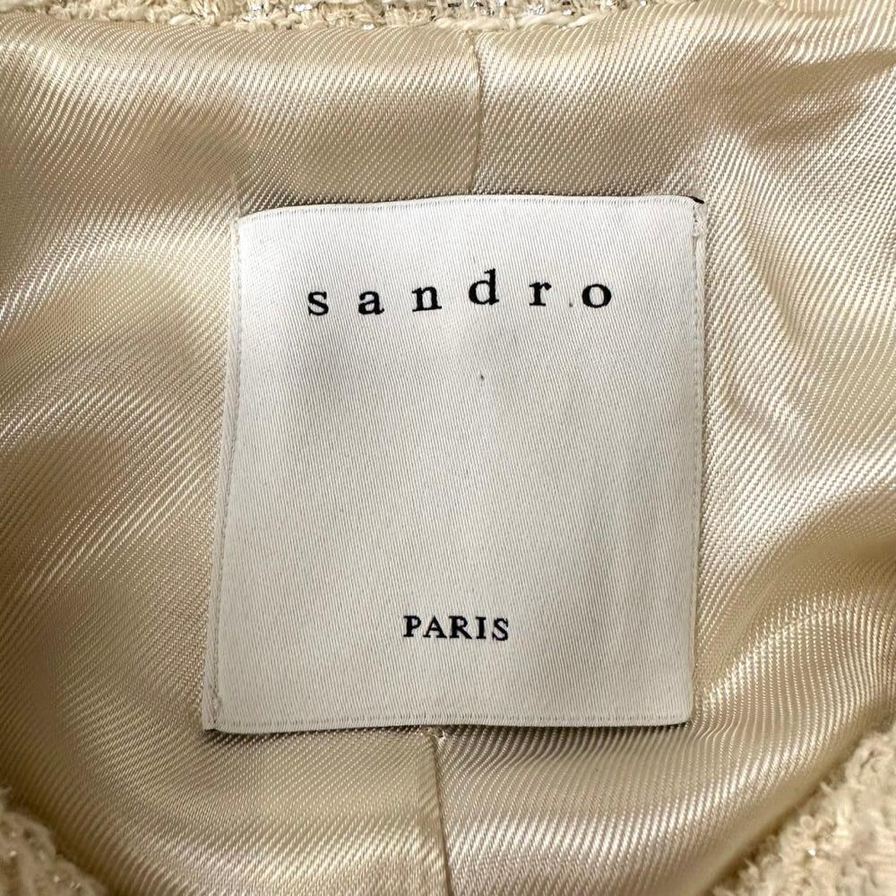 (중고)Sandro 산드로 아이보리 투포켓 트위드 카라 자켓 7