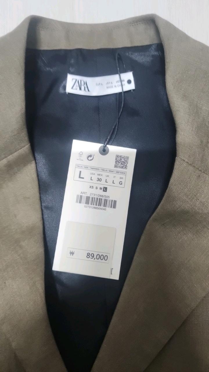 자라 리넨 블렌드 크롭 반팔 재킷 3