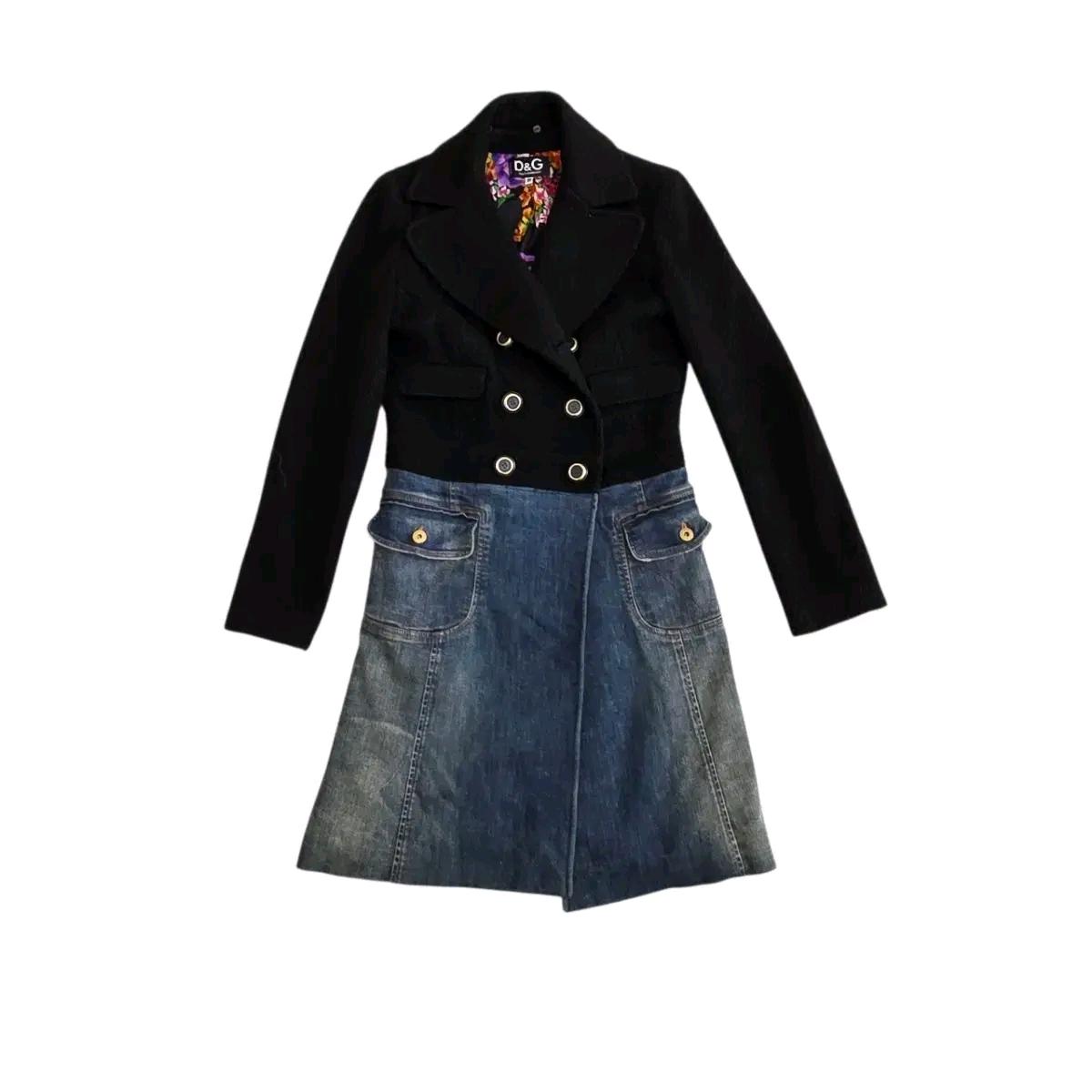D&G 돌체앤가바나 블랙앤데님 더블 브레스트 울 코트 2