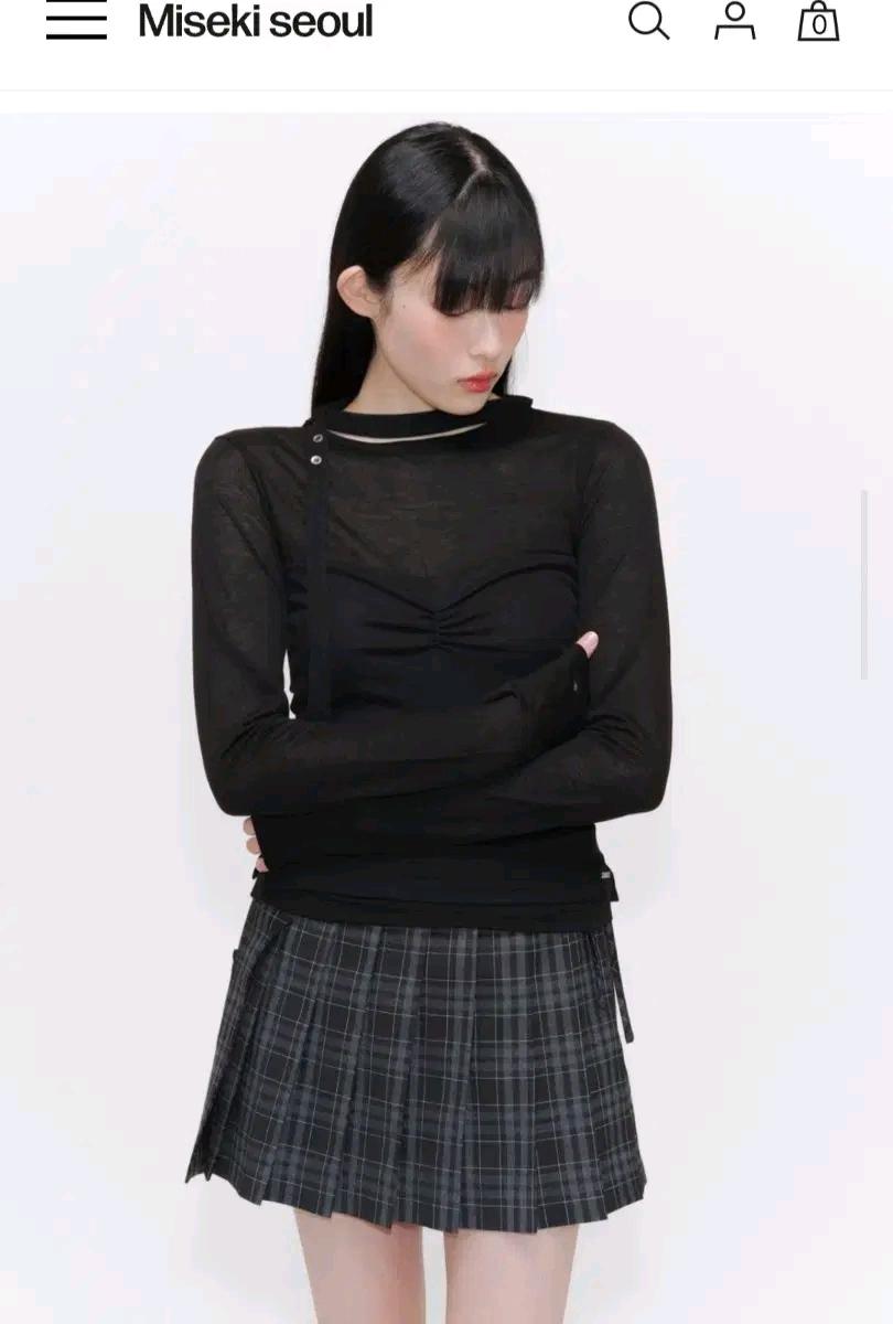 미세키서울 시스루 롱 슬리브 블랙 4